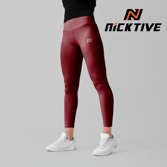 Nicktive - Women's Pro Leggings - Maroon
